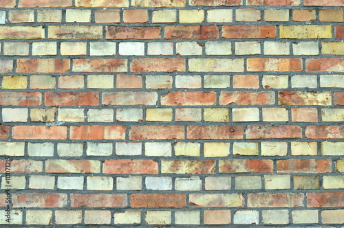 Obraz na płótnie Mur z cegły - wiązanie krzyżowe w salonie