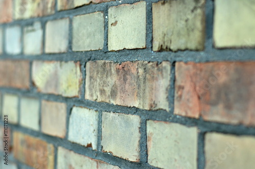 Obraz na płótnie Mur z cegły - wiązanie krzyżowe w salonie