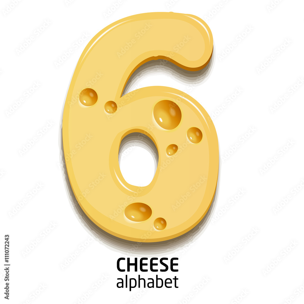 Obraz premium Cheese alphabet element number