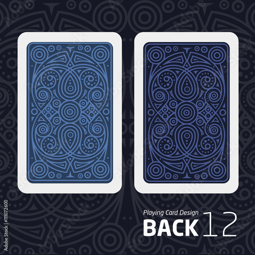 The reverse side of a playing card for blackjack other game with a pattern