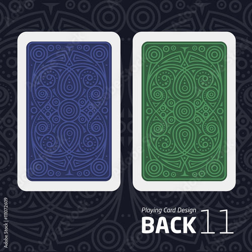 The reverse side of a playing card for blackjack other game with a pattern