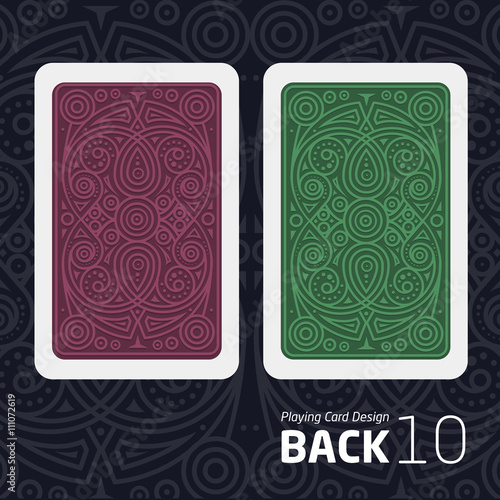 The reverse side of a playing card for blackjack other game with a pattern