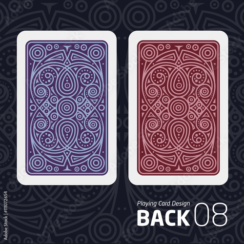 The reverse side of a playing card for blackjack other game with a pattern