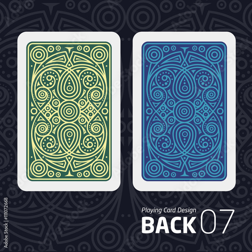 The reverse side of a playing card for blackjack other game with a pattern