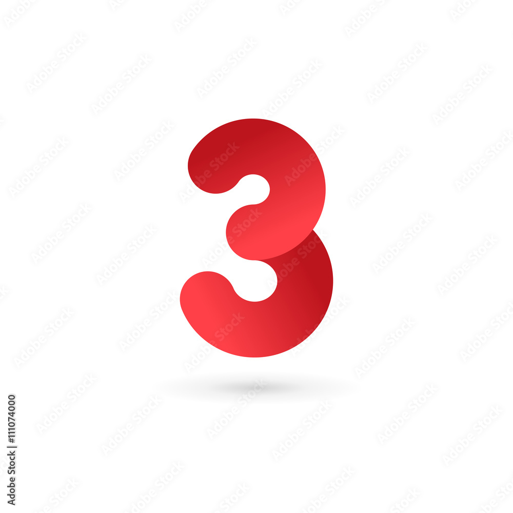 Number 3 logo icon design template elements Number 3 logo icon design template elements