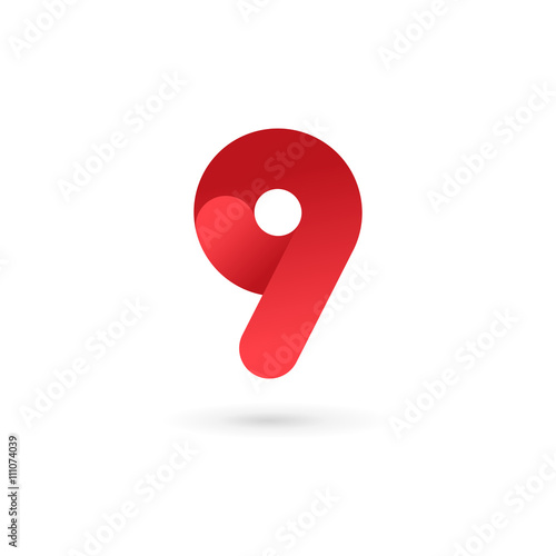 Number 9 logo icon design template elements