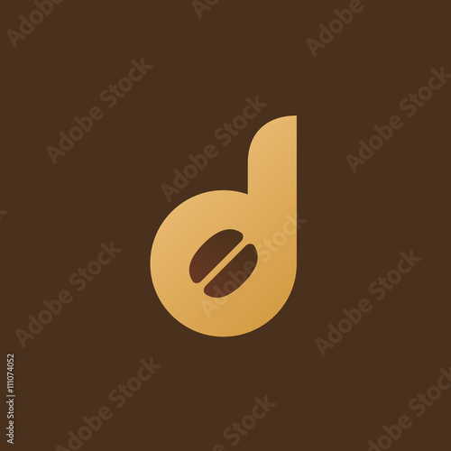 Letter D coffee logo icon design template elements
