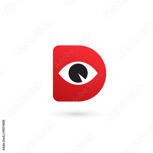 Letter D eye logo icon design template elements