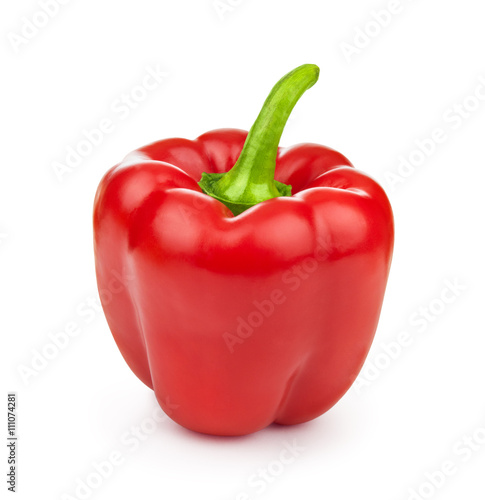 Fototapeta A red bell pepper isolated on white background
