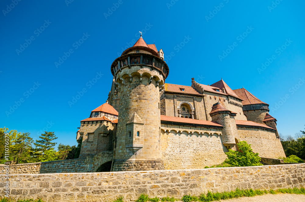 The medieval Kreuzenstein castle in Leobendorf village near Vien