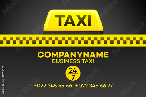 Taxi business card or flyer. Vector illustration