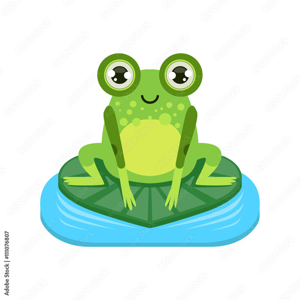 Fototapeta premium Smiling Cartoon Frog Character