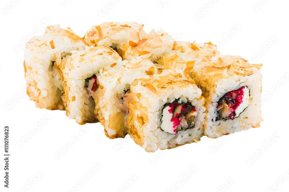 Sushi set isolated on white background
