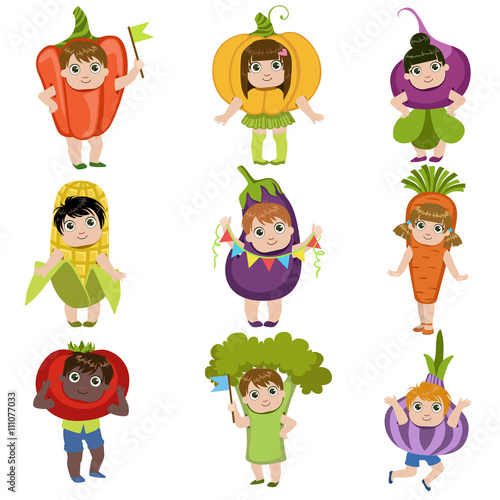 Kids Dressed As Vegetables