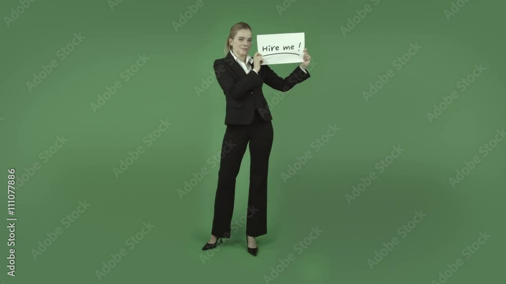 attractive caucasian business girl isolated on green looking for work attractive caucasian business girl isolated on green looking for work