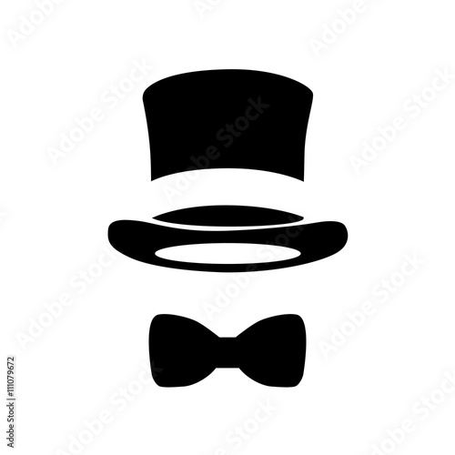 Top hat and bow tie. Vector Illustration