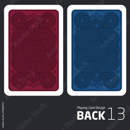 The reverse side of a playing card for blackjack other game with