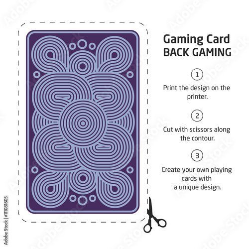 The reverse side of a playing card for blackjack other game with