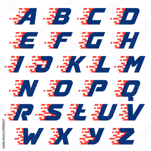 Alphabet with abstract checkered flag