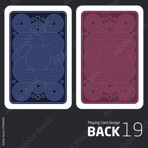 The reverse side of a playing card for blackjack other game with