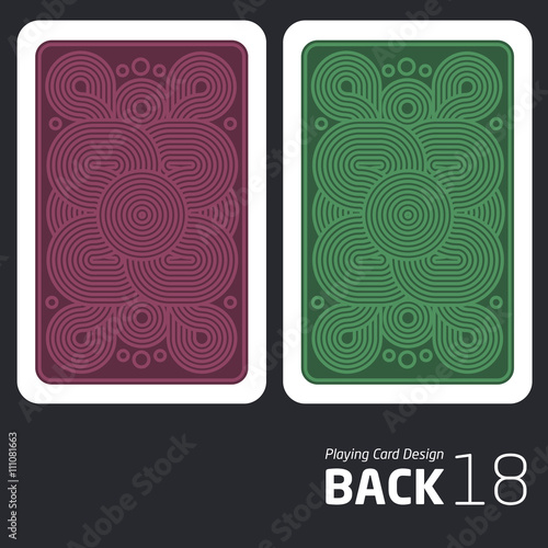 The reverse side of a playing card for blackjack other game with
