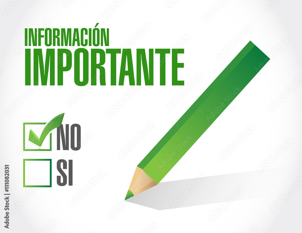 no important information approval Spanish sign no important information approval Spanish sign