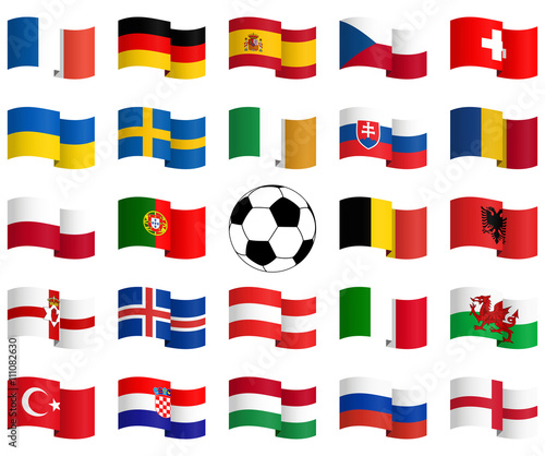 flags of national teams for soccer match