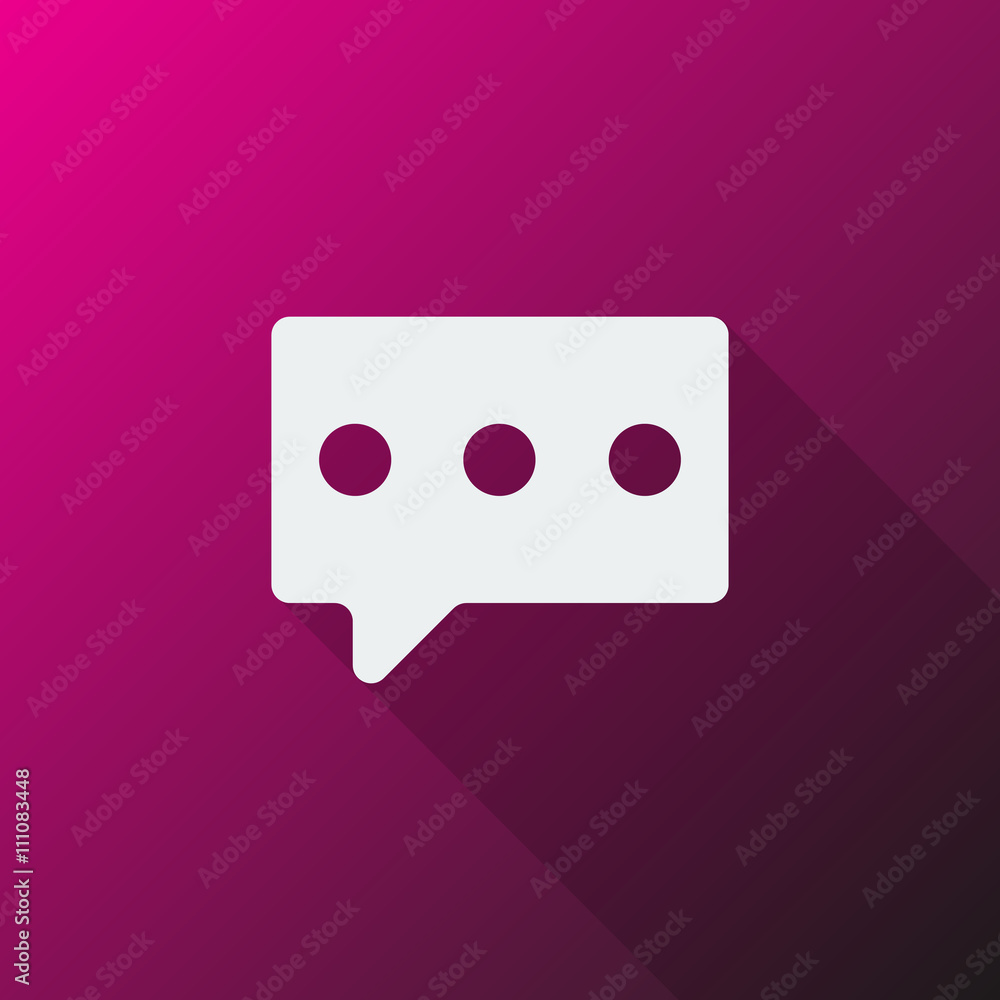 White Message icon on pink background White Message icon on pink background