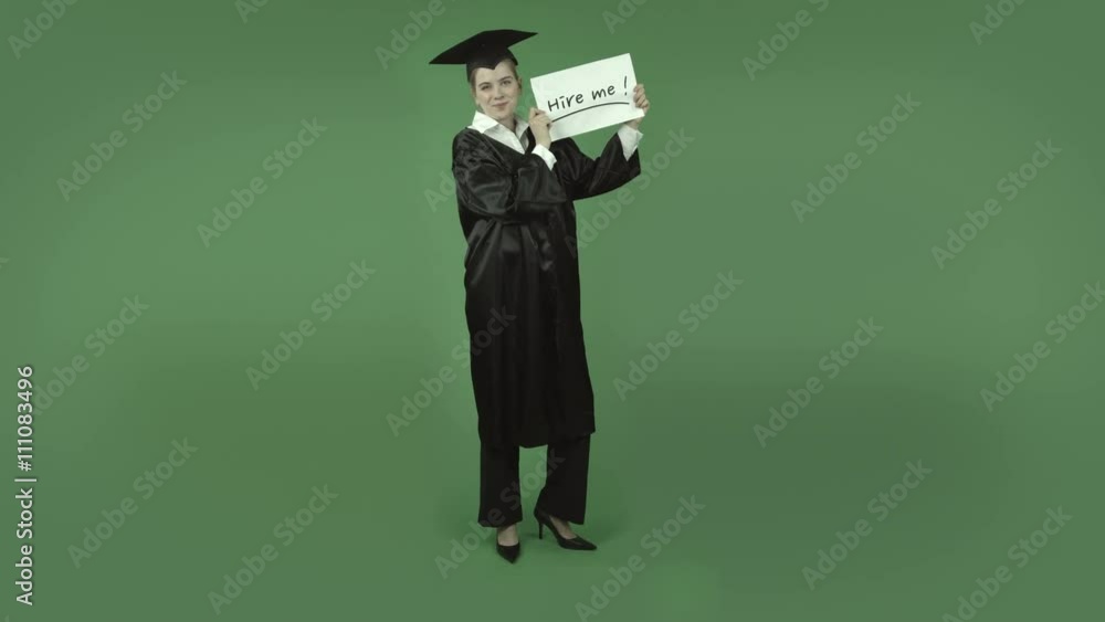 attractive caucasian graduate student isolated on green looking for work attractive caucasian graduate student isolated on green looking for work