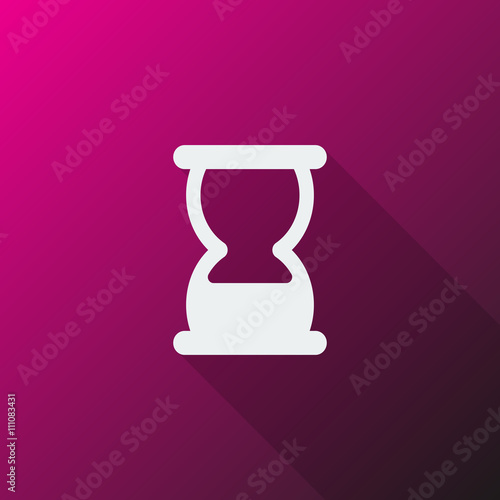 White Hourglass icon on pink background