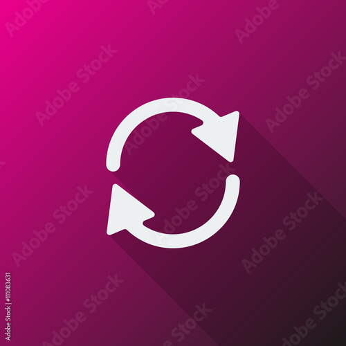 White Refresh icon on pink background