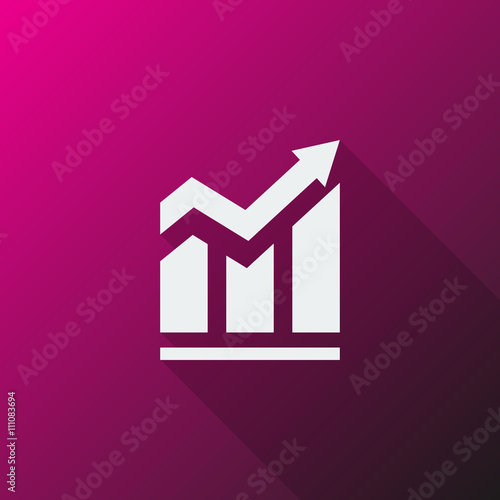 White Trend icon on pink background