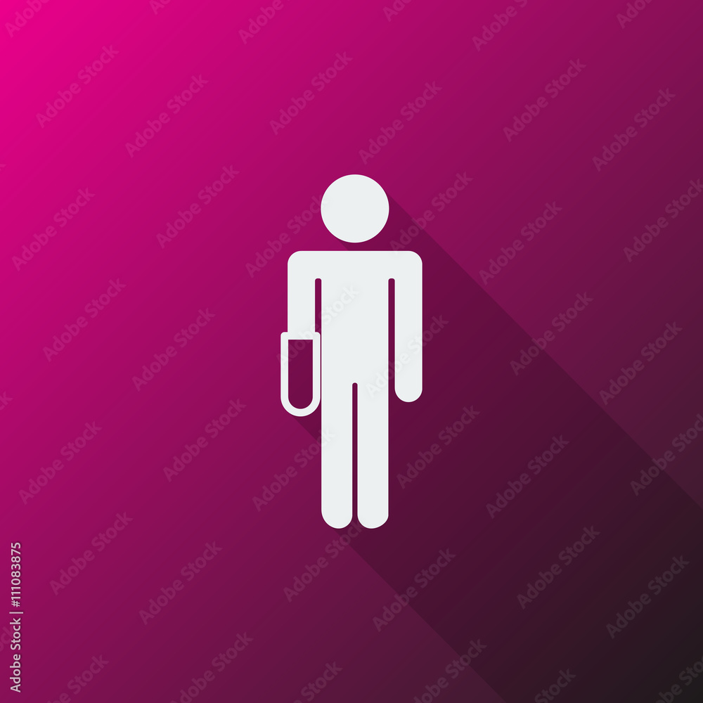 White Hand icon on pink background White Hand icon on pink background