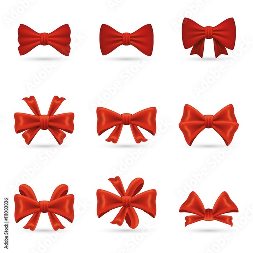 Set of realistic redbows