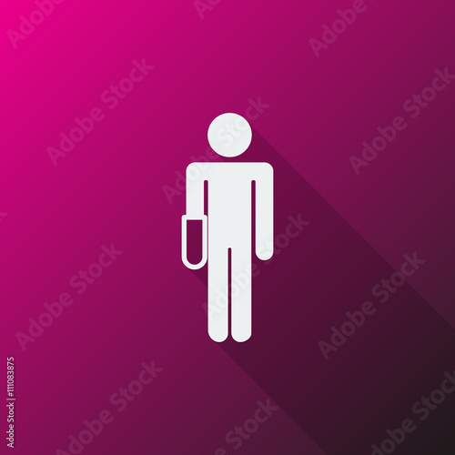 White Hand icon on pink background