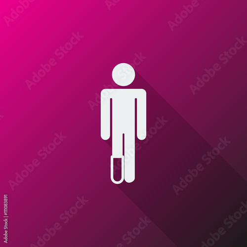 White Foot icon on pink background