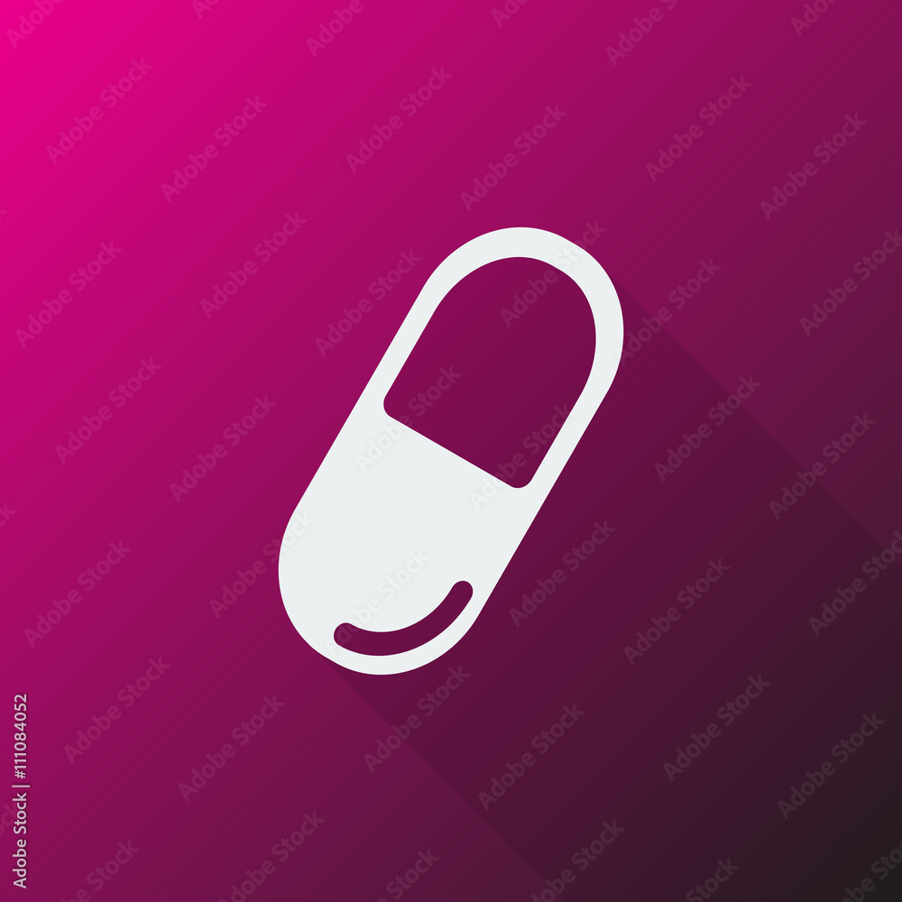 White Pill icon on pink background White Pill icon on pink background