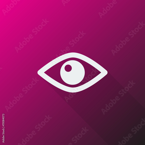 White Eye icon on pink background