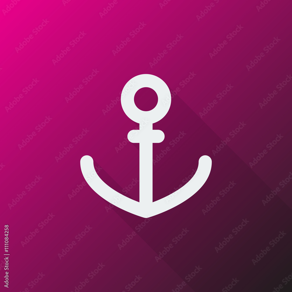 White Anchor icon on pink background White Anchor icon on pink background