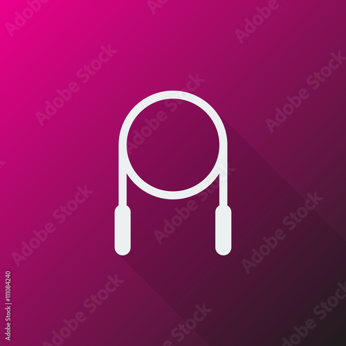 White Skipping Rope icon on pink background