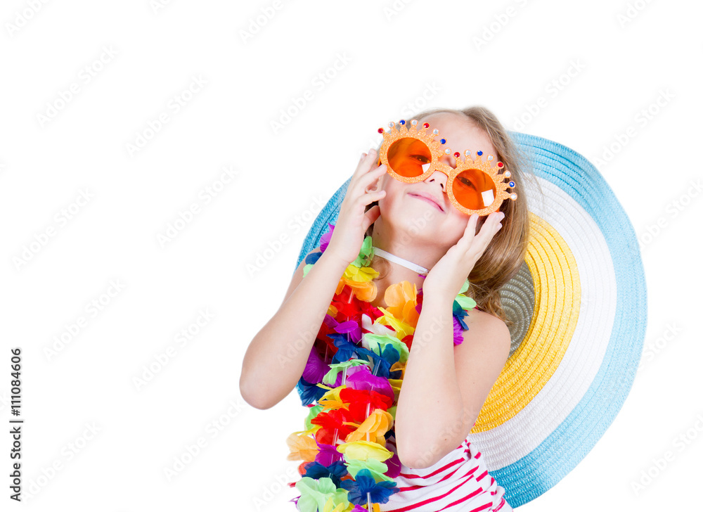 happy little girl with funny glasses happy little girl with funny glasses