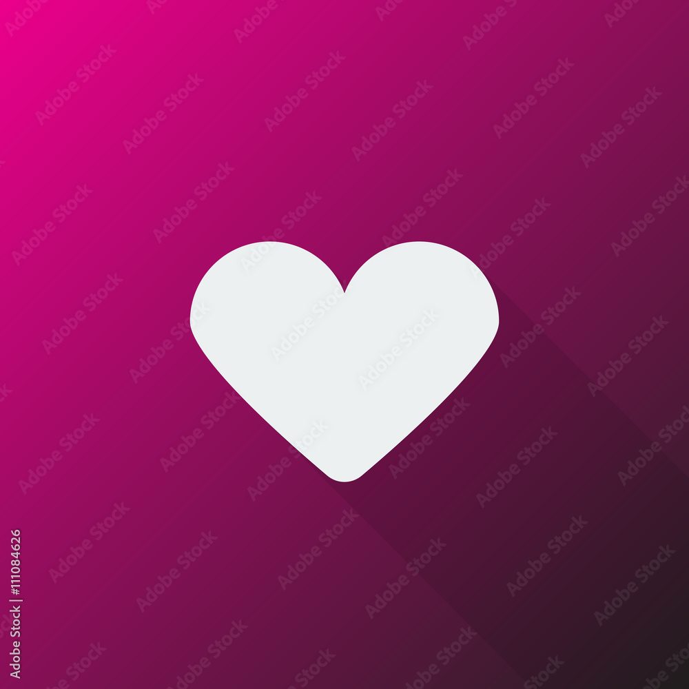 White Heart icon on pink background