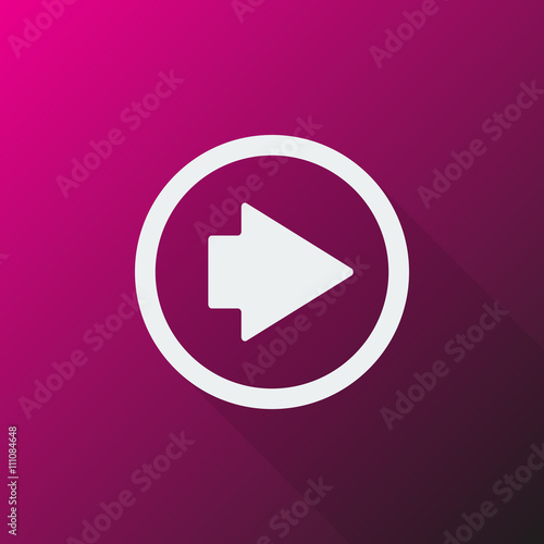 White Arrow Right icon on pink background