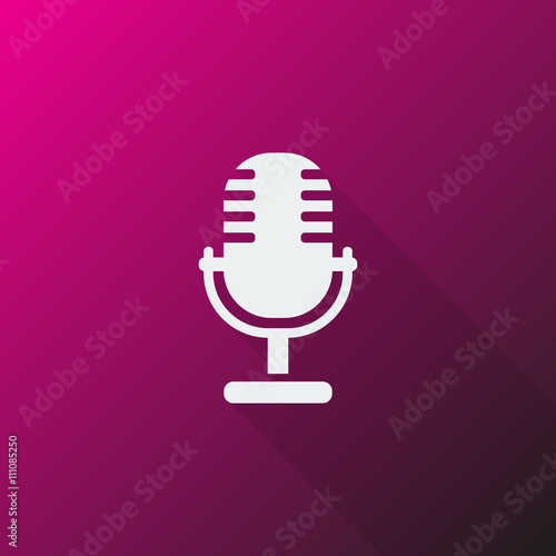 White Microphone icon on pink background