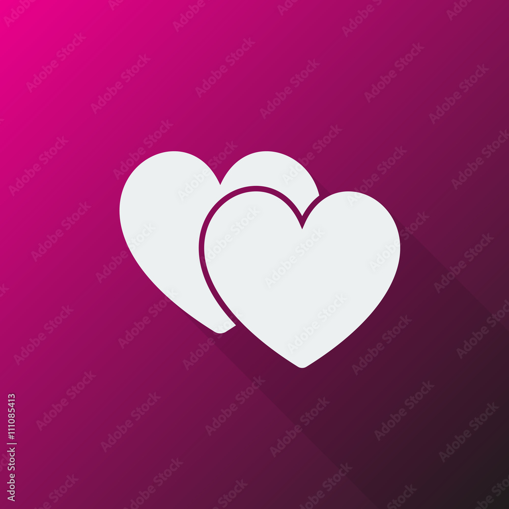 White Love Sign icon on pink background