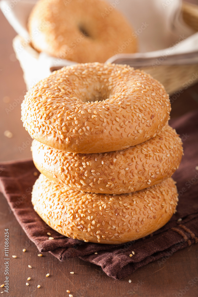 fresh sesame bagel for breakfast fresh sesame bagel for breakfast