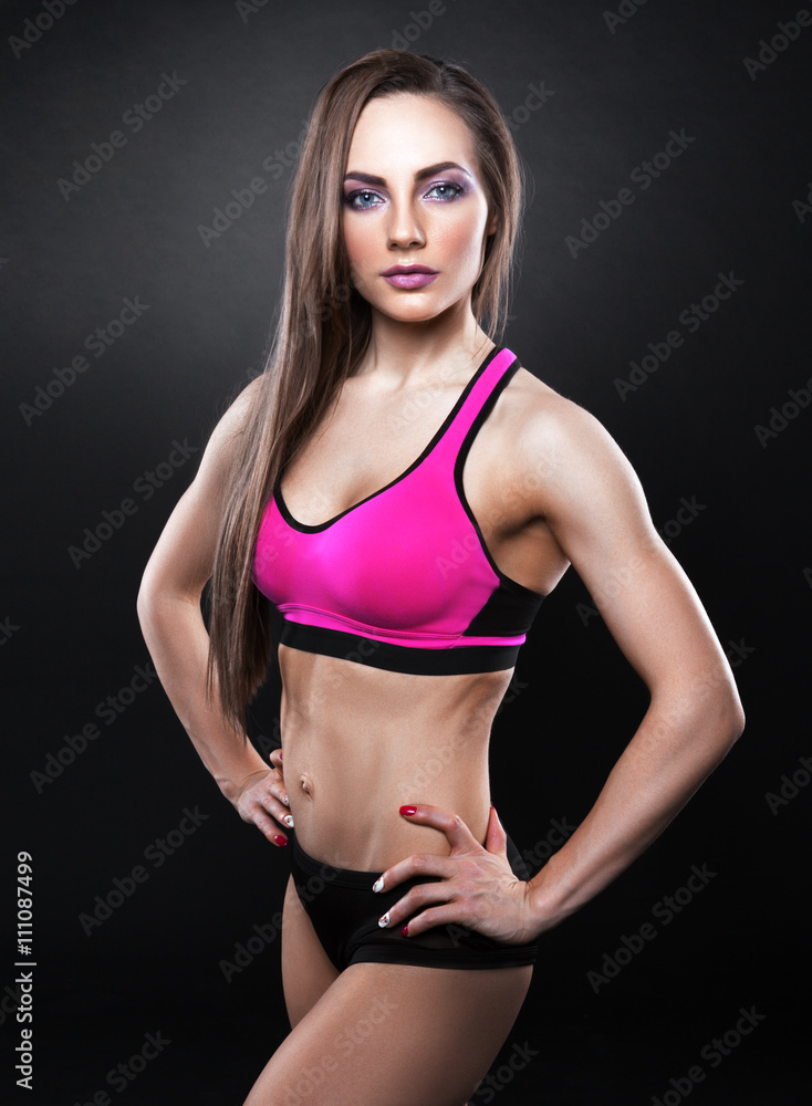 Fitness female looking at camera Fitness female looking at camera