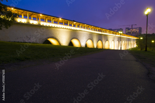 Rostokinskiy aqueduct in the evening