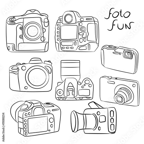 Digital SLR cameras with different angles Set