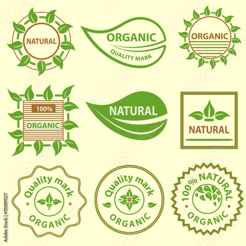 Organic products emblem, quality mark, logo